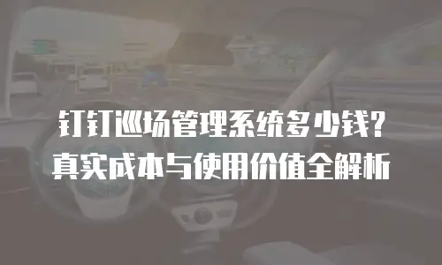 钉钉巡场管理系统多少钱？真实成本与使用价值全解析
