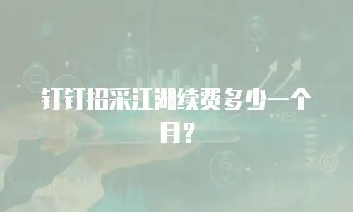钉钉招采江湖续费多少一个月？