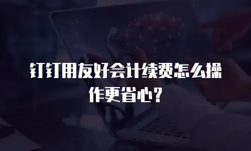 钉钉用友好会计续费怎么操作更省心？