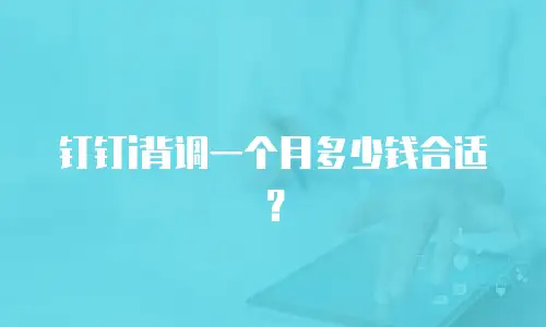 钉钉i背调一个月多少钱合适？