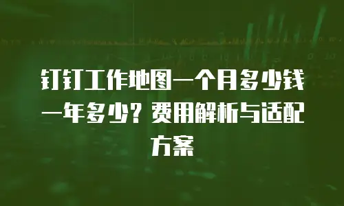 钉钉工作地图一个月多少钱一年多少？费用解析与适配方案
