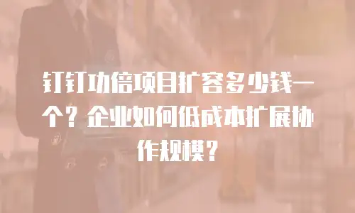 钉钉功倍项目扩容多少钱一个？企业如何低成本扩展协作规模？