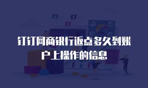 钉钉网商银行返点多久到账户上操作的信息