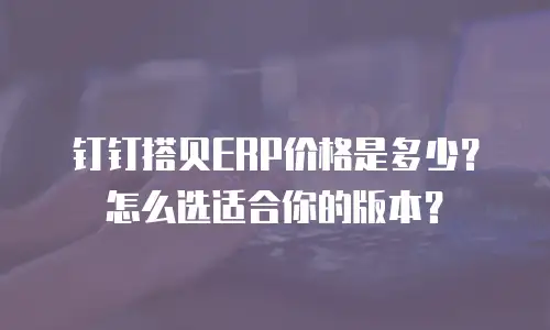 钉钉搭贝ERP价格是多少？怎么选适合你的版本？