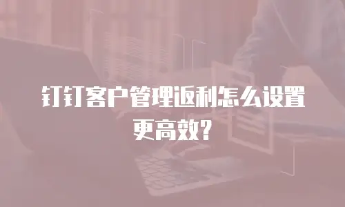 钉钉客户管理返利怎么设置更高效？