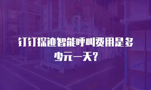 钉钉探迹智能呼叫费用是多少元一天？