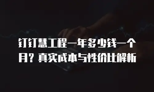 钉钉慧工程一年多少钱一个月？真实成本与性价比解析
