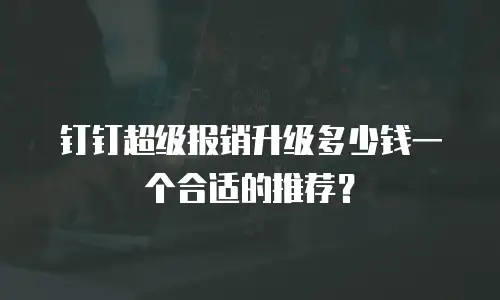 钉钉超级报销升级多少钱一个合适的推荐？