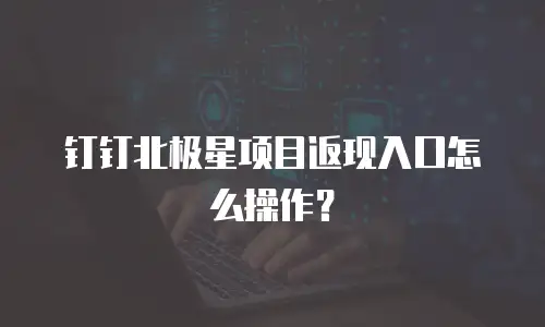 钉钉北极星项目返现入口怎么操作？