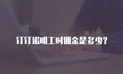 钉钉诺明工时佣金是多少？