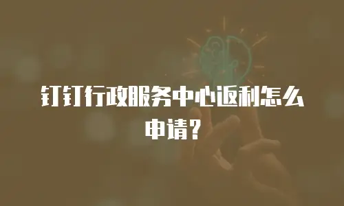 钉钉行政服务中心返利怎么申请？