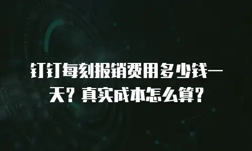 钉钉每刻报销费用多少钱一天？真实成本怎么算？