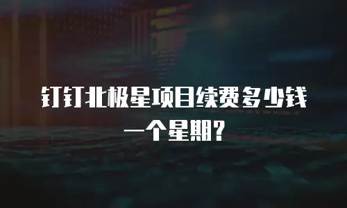 钉钉北极星项目续费多少钱一个星期？