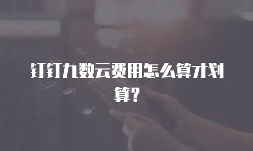 钉钉九数云费用怎么算才划算？