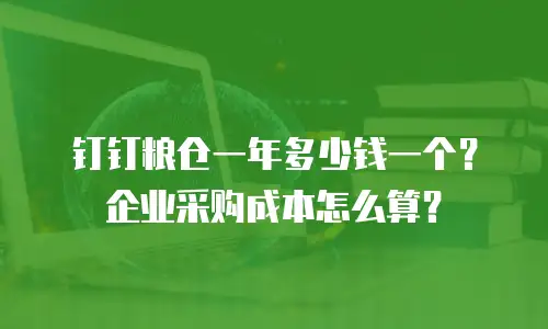 钉钉粮仓一年多少钱一个？企业采购成本怎么算？