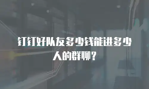钉钉好队友多少钱能进多少人的群聊？