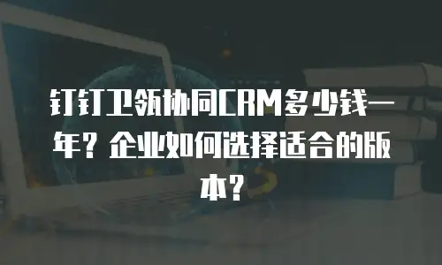 钉钉卫瓴协同CRM多少钱一年？企业如何选择适合的版本？