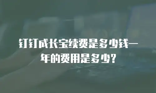 钉钉成长宝续费是多少钱一年的费用是多少？
