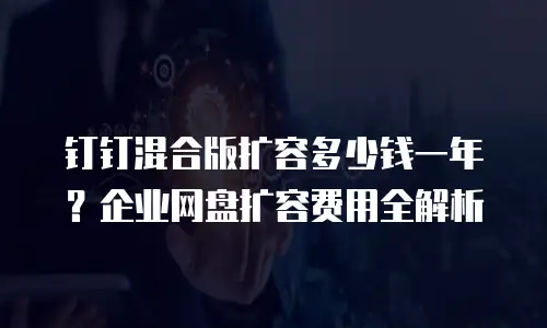钉钉混合版扩容多少钱一年？企业网盘扩容费用全解析