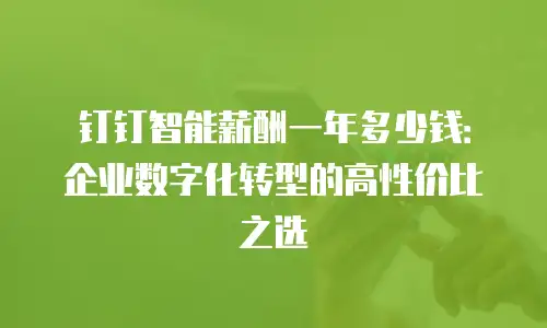 钉钉智能薪酬一年多少钱：企业数字化转型的高性价比之选