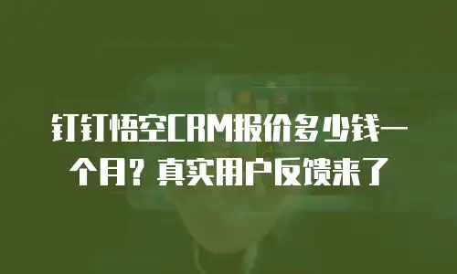钉钉悟空CRM报价多少钱一个月？真实用户反馈来了