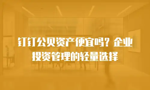 钉钉公贝资产便宜吗？企业投资管理的轻量选择