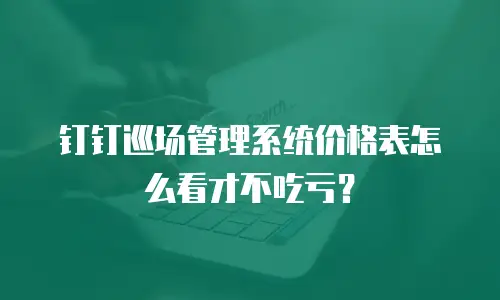 钉钉巡场管理系统价格表怎么看才不吃亏？