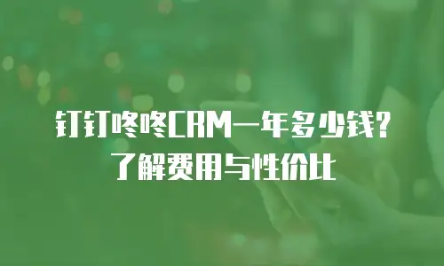 钉钉咚咚CRM一年多少钱？了解费用与性价比