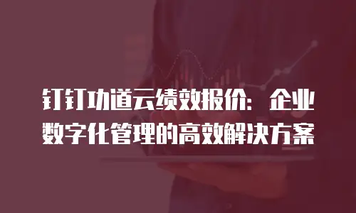 钉钉功道云绩效报价：企业数字化管理的高效解决方案