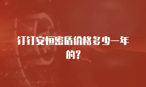钉钉安恒密盾价格多少一年的？