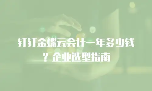 钉钉金蝶云会计一年多少钱？企业选型指南