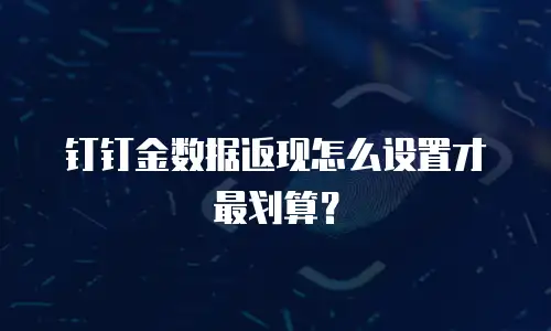 钉钉金数据返现怎么设置才最划算？