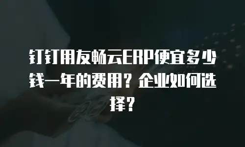 钉钉用友畅云ERP便宜多少钱一年的费用？企业如何选择？