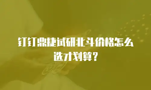 钉钉鼎捷试研北斗价格怎么选才划算？