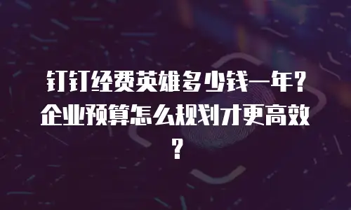 钉钉经费英雄多少钱一年？企业预算怎么规划才更高效？