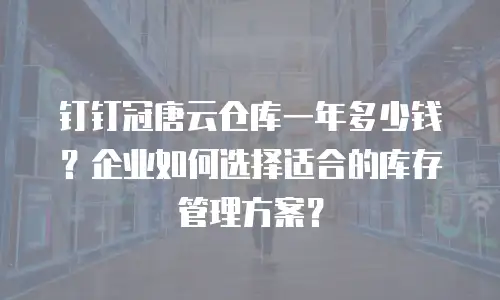 钉钉冠唐云仓库一年多少钱？企业如何选择适合的库存管理方案？