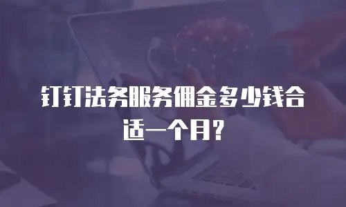 钉钉法务服务佣金多少钱合适一个月？