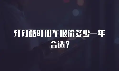 钉钉酷盯用车报价多少一年合适？