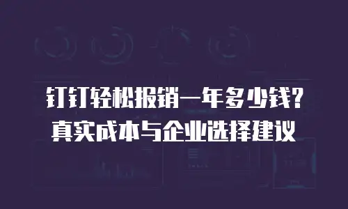 钉钉轻松报销一年多少钱？真实成本与企业选择建议