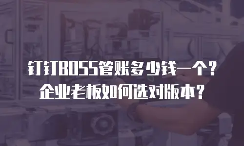 钉钉BOSS管账多少钱一个？企业老板如何选对版本？