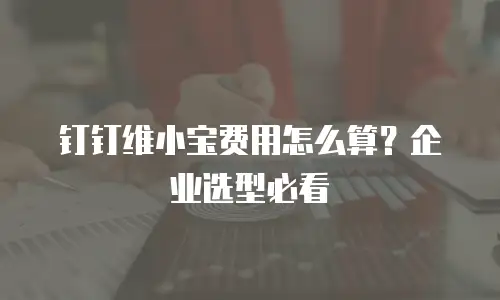 钉钉维小宝费用怎么算？企业选型必看