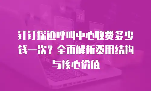 钉钉探迹呼叫中心收费多少钱一次？全面解析费用结构与核心价值