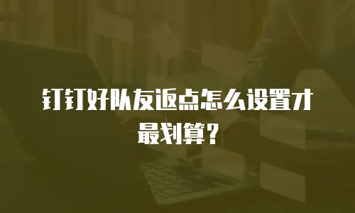 钉钉好队友返点怎么设置才最划算？