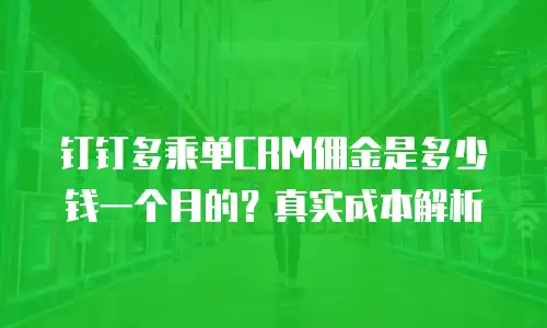 钉钉多乘单CRM佣金是多少钱一个月的？真实成本解析