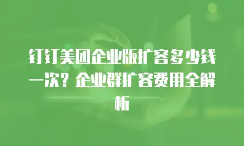 钉钉美团企业版扩容多少钱一次？企业群扩容费用全解析
