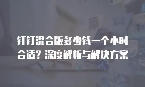 钉钉混合版多少钱一个小时合适？深度解析与解决方案