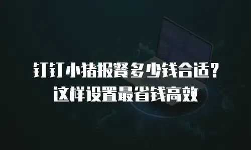 钉钉小猪报餐多少钱合适？这样设置最省钱高效