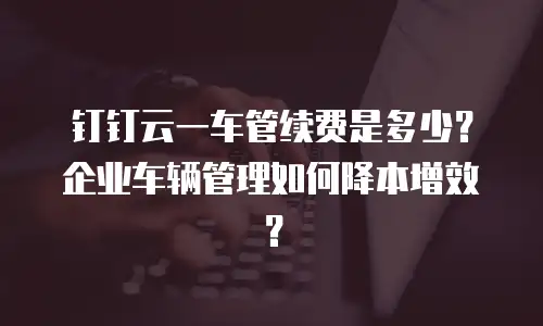 钉钉云一车管续费是多少？企业车辆管理如何降本增效？