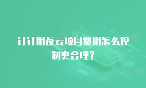 钉钉用友云项目费用怎么控制更合理？