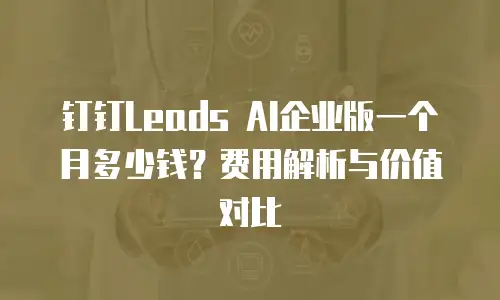 钉钉Leads AI企业版一个月多少钱？费用解析与价值对比